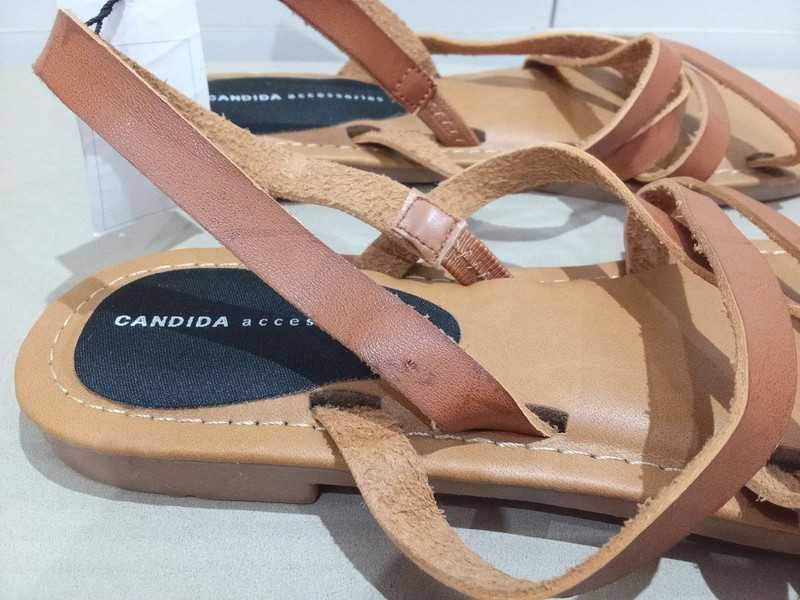 brązowe sandały marki Candida roz. 36 wkładka 23,5 cm nowe