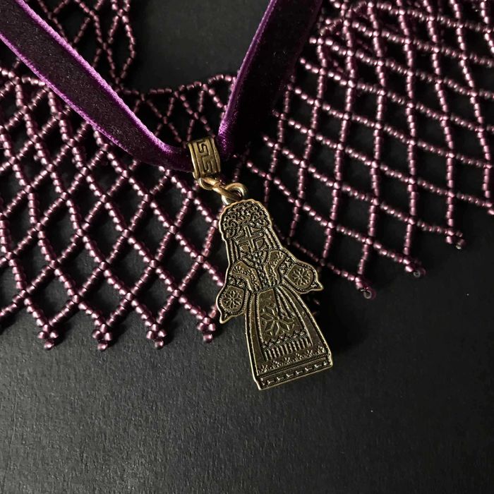 Набір прикрас в національному стилі "Лавандова ніч"