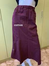 Duńska burgundowa asymetryczna bawełniana spódnica LauRie roz L 40