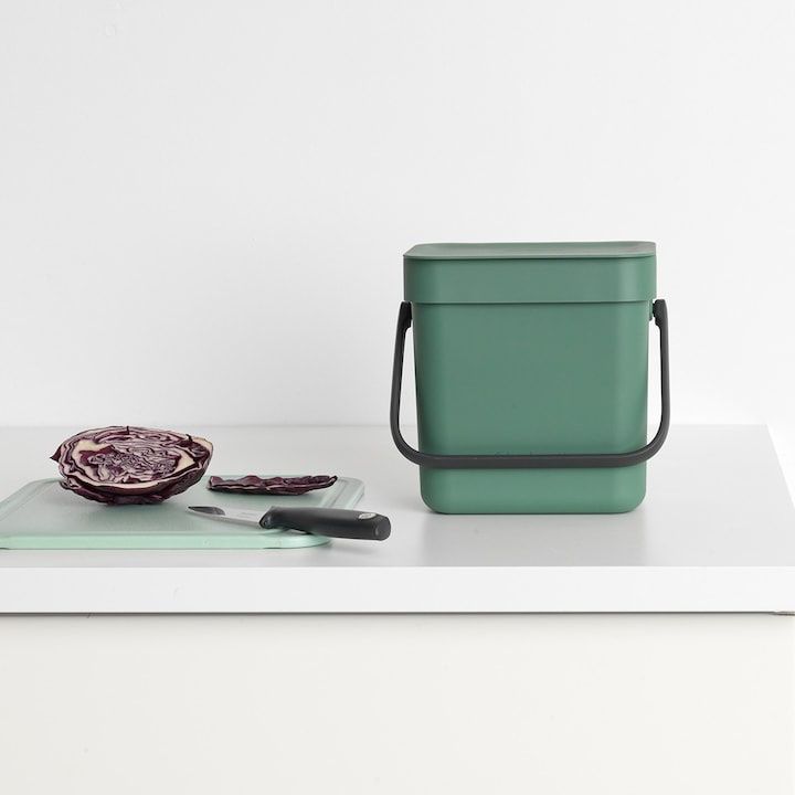 Pequeno balde do lixo da Brabantia, perfeito para resíduos de cozinha