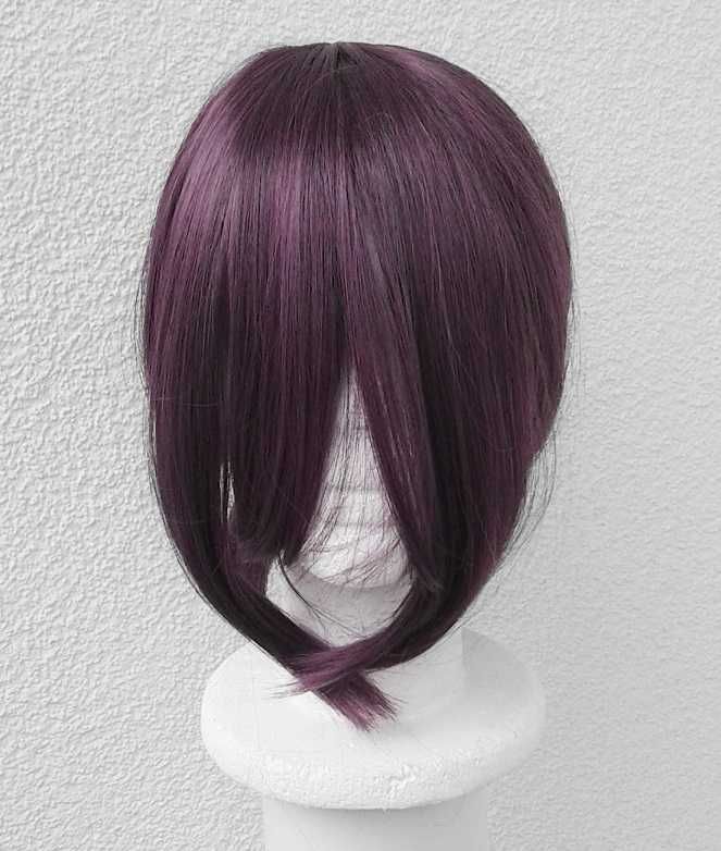 Fioletowa krótka peruka z koczkiem Reze Chainsaw Man cosplay wig