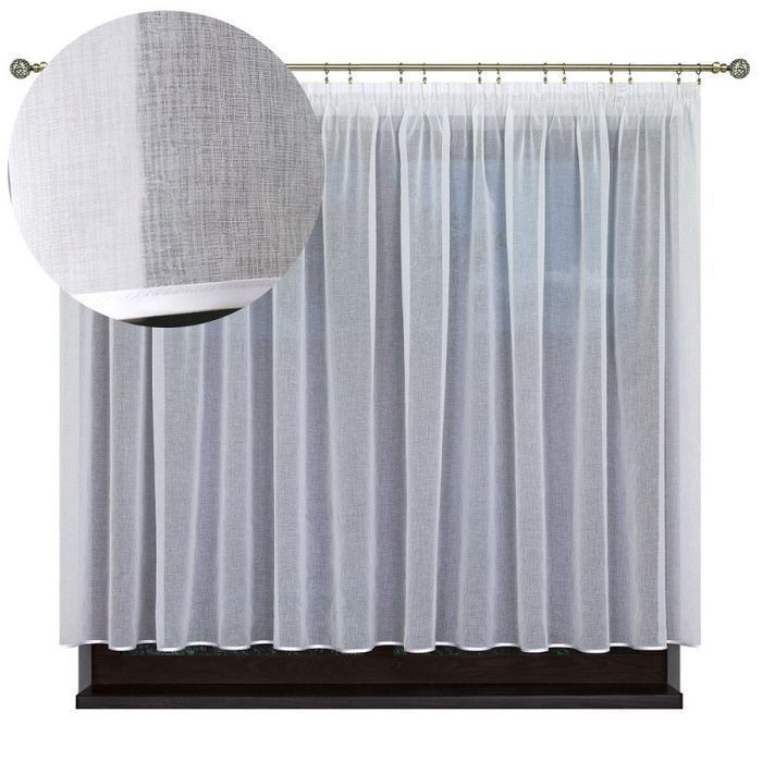 Firanka batyst gotowa z lamówką 400x160 cm biała