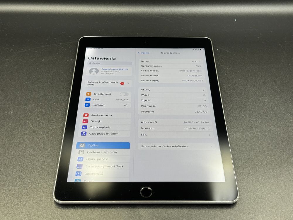 iPad 6. gen. 32GB (A1893) - WiFi - faktura VAT 23%