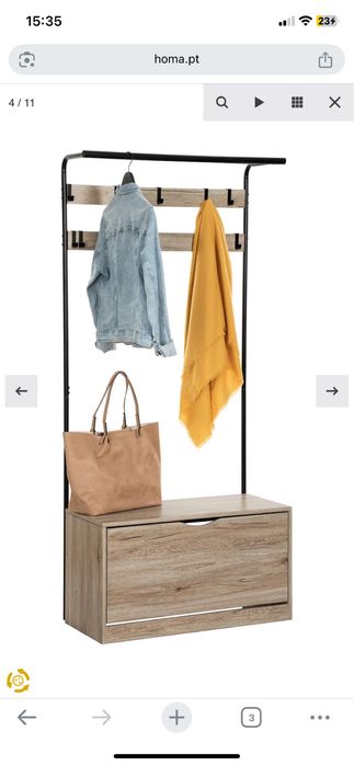 Cabide de entrada com sapateira