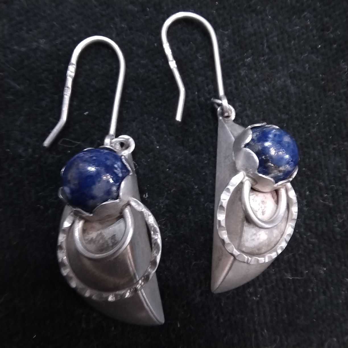 Lapis lazuli kolczyki srebrne