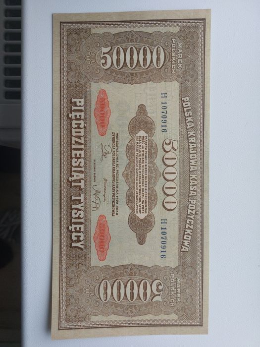 50000 Marek Polskich  1922 r  banknot piękny