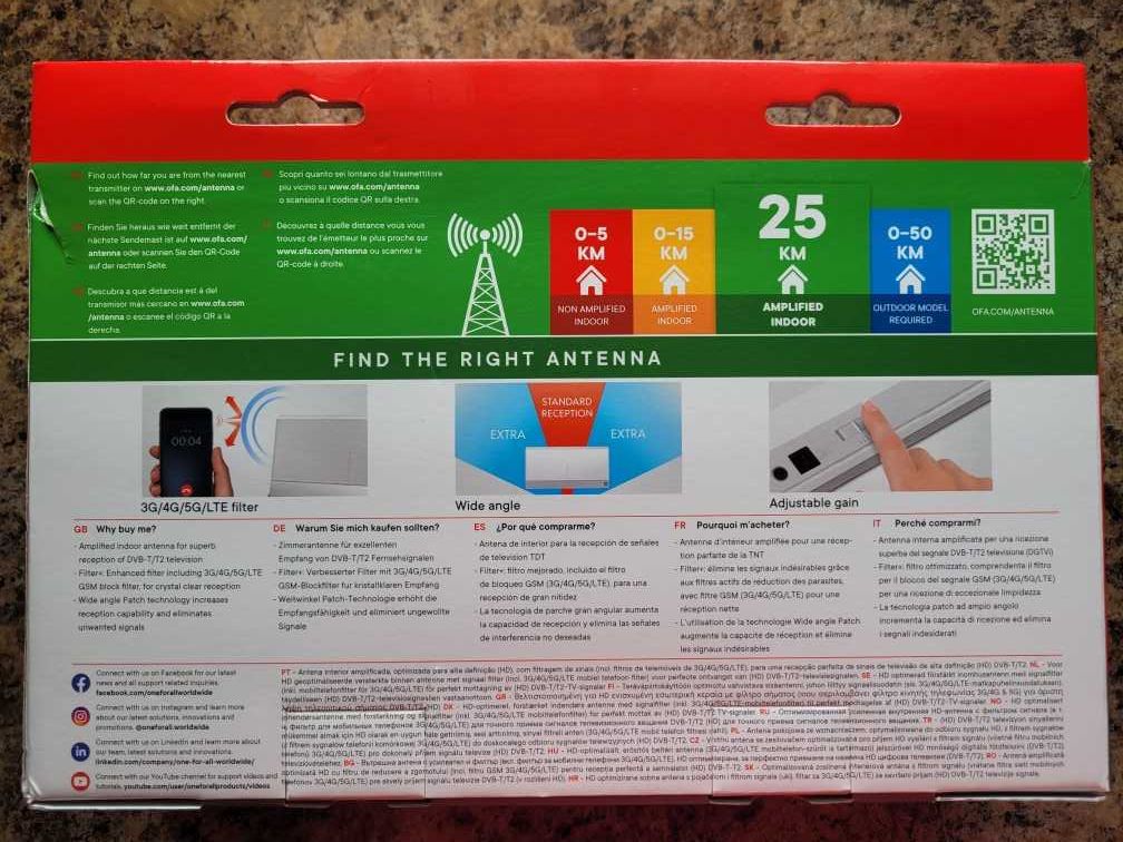 Antena wewnętrzna SV9386 wbudowany wzmacniacz