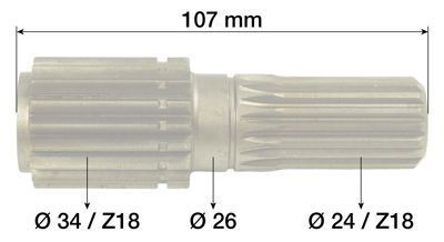 Wałek atakujący satelity zwolnica Case John Deere 2250,2450,2650 18Z