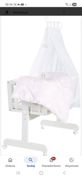 Łóżeczko kołyska Kołka dla Niemowląt Z pościelą i materacem 40x90 ROBA