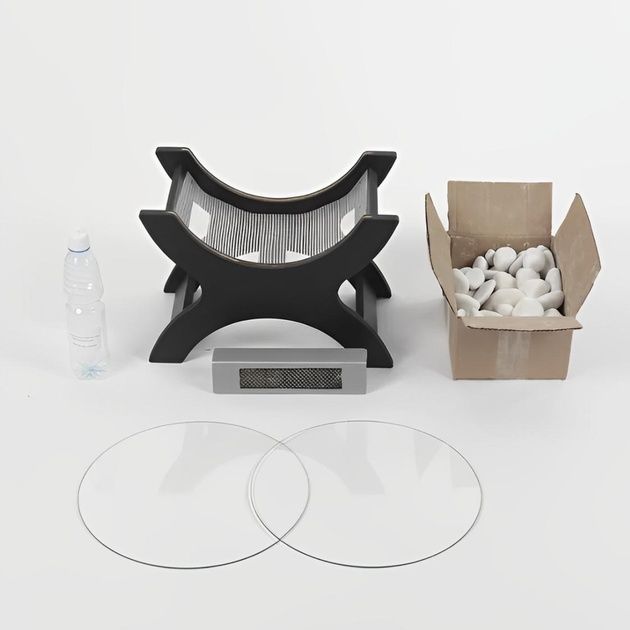 Підлоговий біокамін Senator для квартири без диму (темний венге)