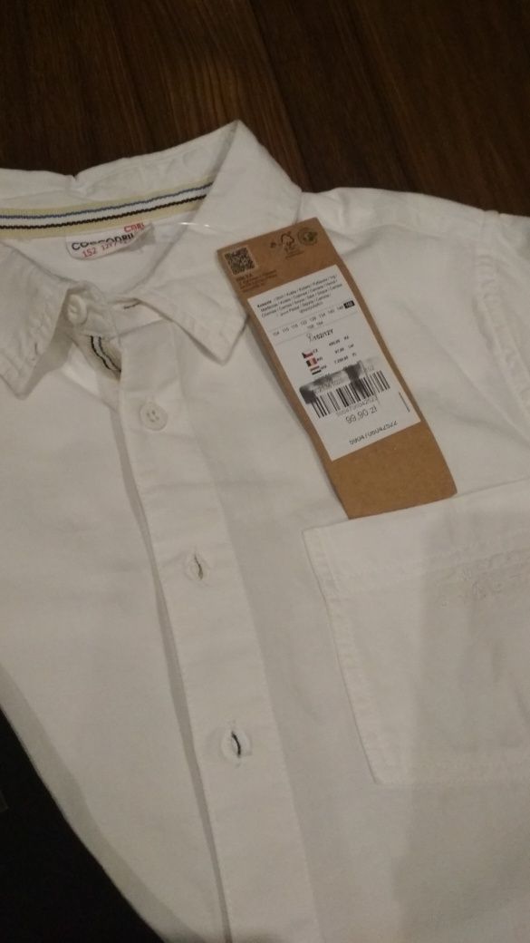 Nowa biała koszula coccodrillo r. 152+gratis