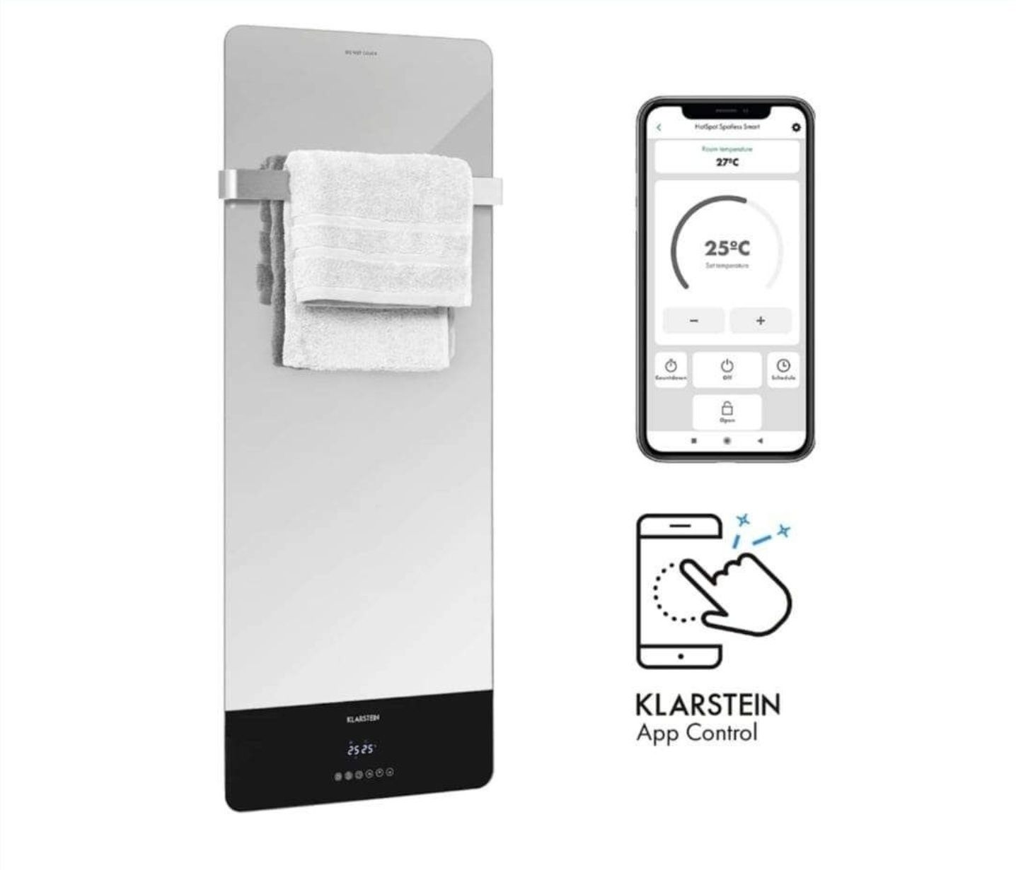 Panel grzewczy smart ( grzejnik ) na podczerwień Klarstein 850 W