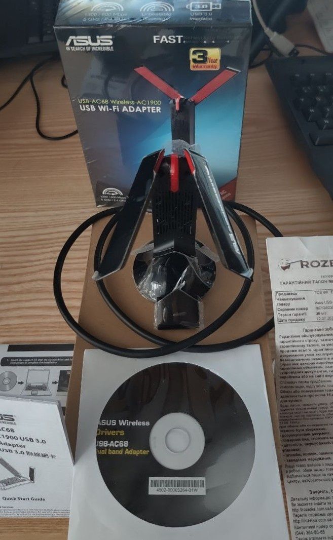Asus AC68 USB wifi router бездротовий адаптер