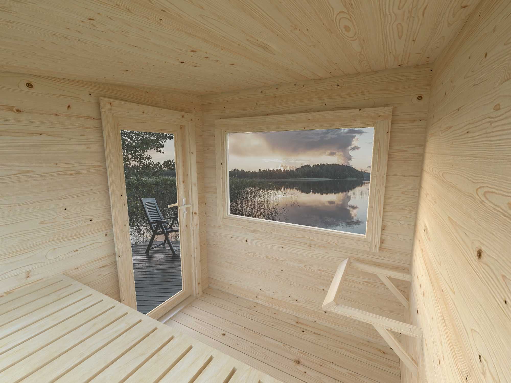 Sauna ogrodowa prostokątna, świerk skandynawski