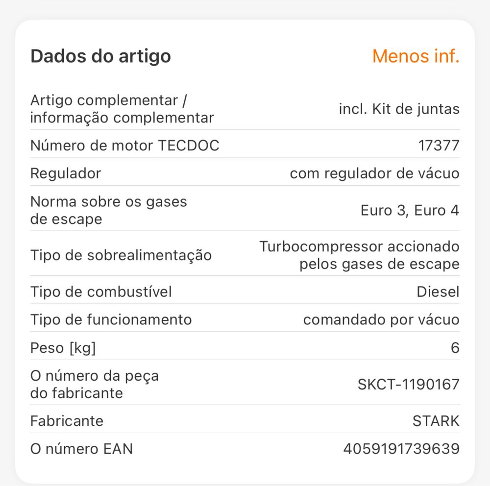 Turbo Stark Audi A4-b7