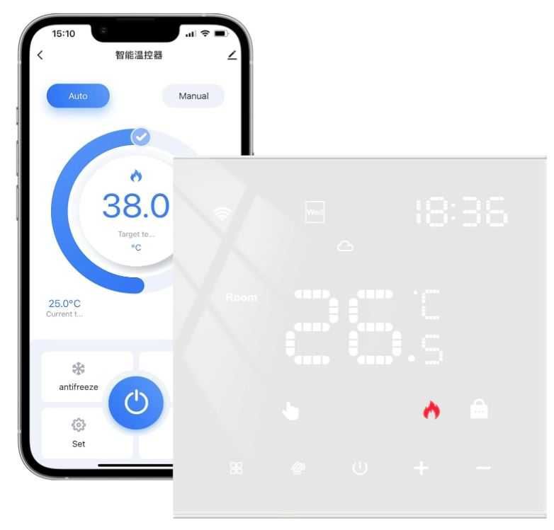 Inteligentny termostat Wifi MIUCDA WT400-3A-W sterowanie kotłem/wodne