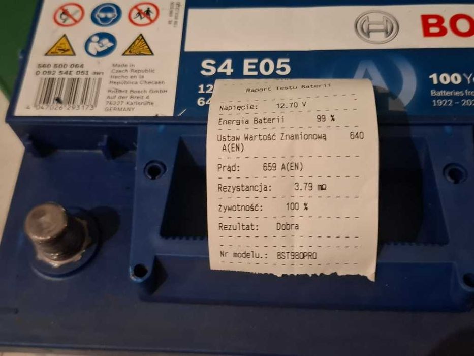 Akumulator Bosch S4 E05 60Ah 640A