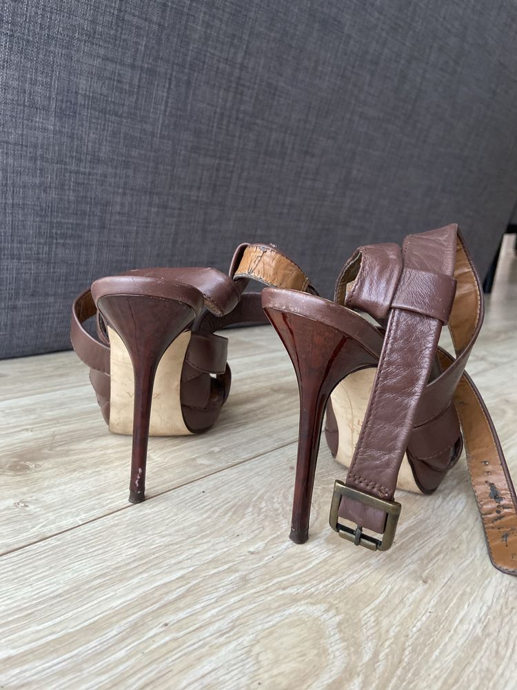 ZARA Sandalki na szpilce roz.37
