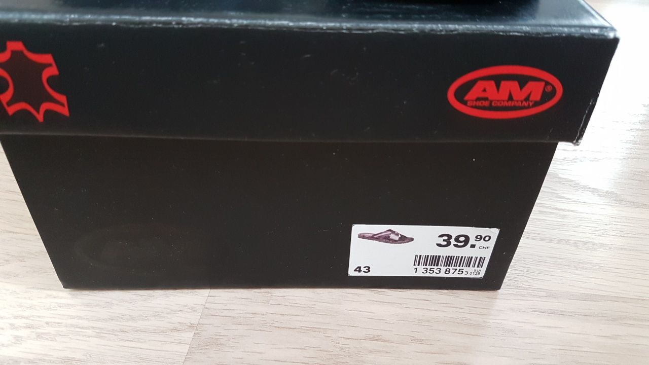 Шлепанцы из нат.кожи Am Shoe 42,43р,2цвета,пр-во Германия,оригинал.
