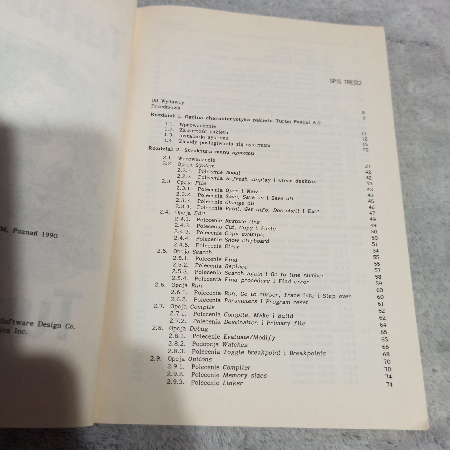 Turbo Pascal w wersji 6.0 z opisem biblioteki Turbo Vision Marciniak