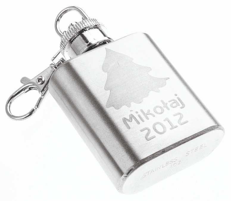 Piersiówka miniaturowa, breloczek z grawerem - 1 oz