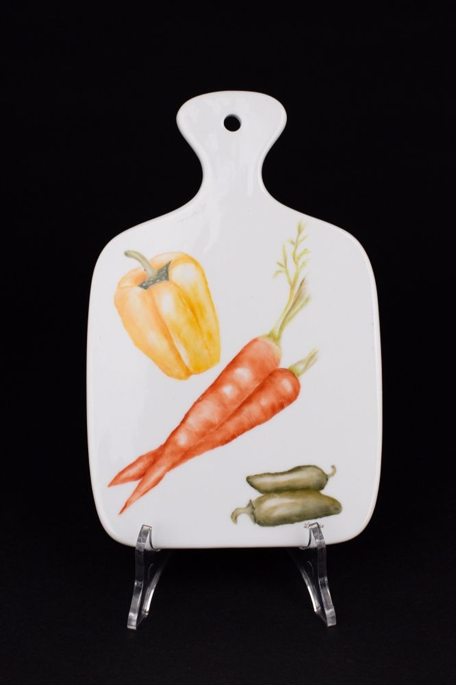 Porcelanowa ozdobna deska do krojenia ręcznie malowana marchewka