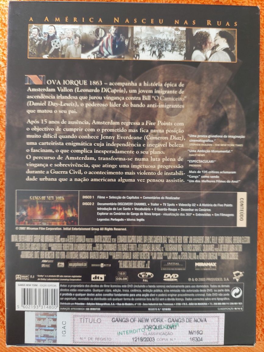 Dvd  - Gangs Of New York edição colecionador 2  Discos