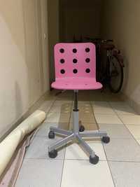krzesło do biurko krzesełko ikea różowe dla dziewczynki dla dzieci