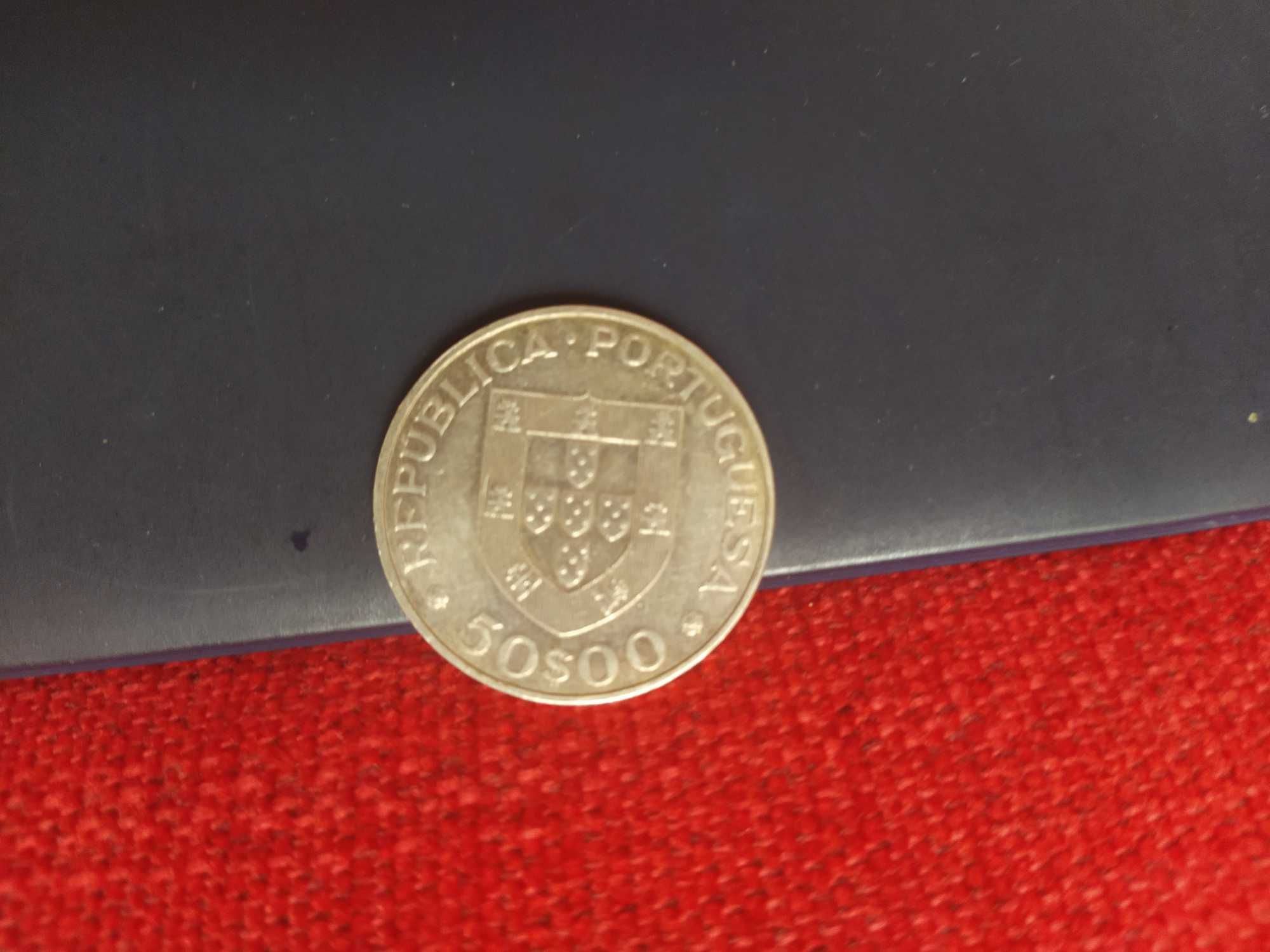 Moeda antiga em prata Portugal 50$00 - 1969 Marechal Carmona