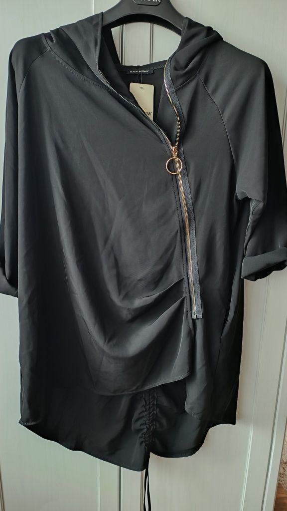 Cienka kurtka na zamek asymetryczna 4XL