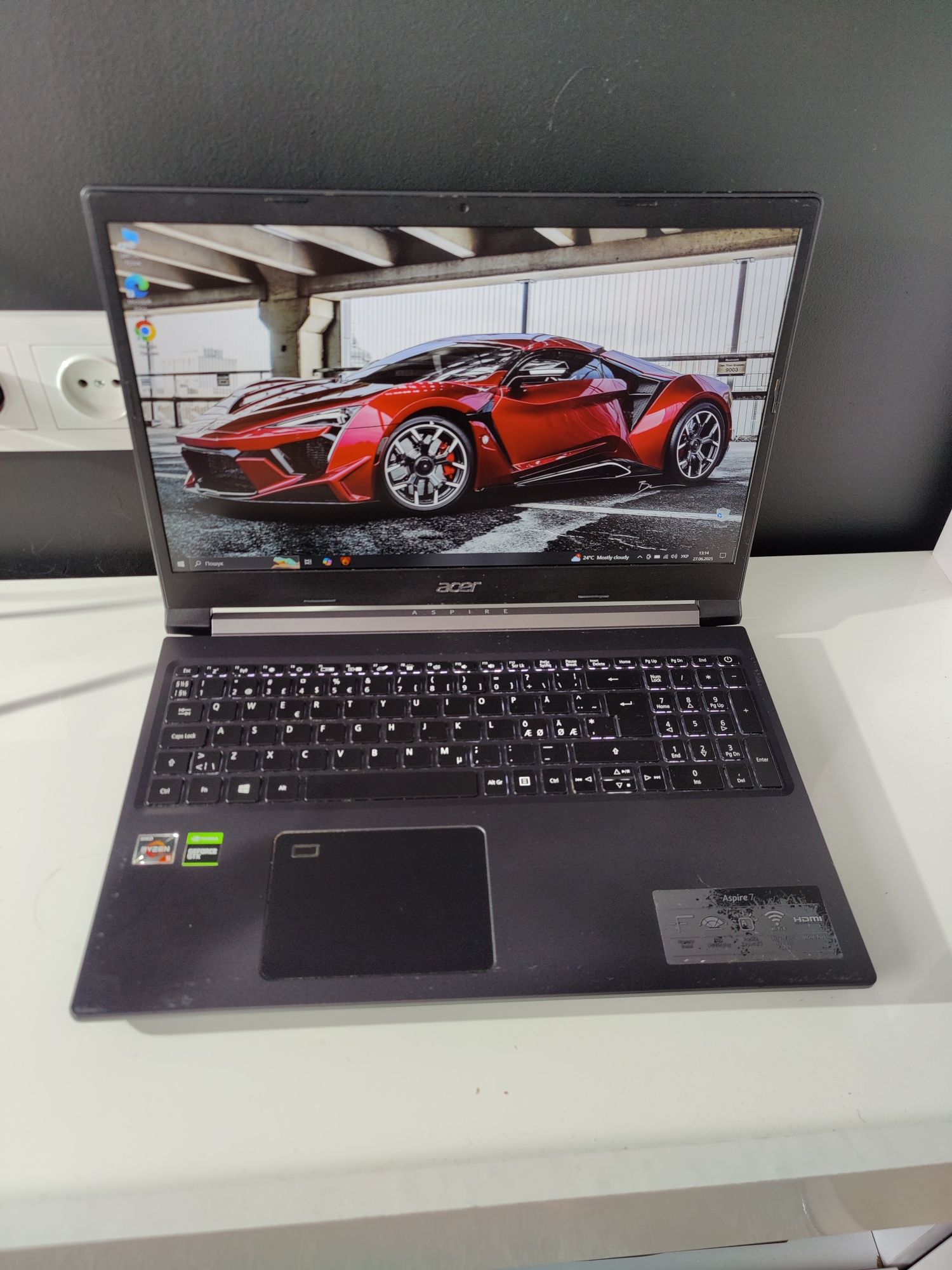 Ігровий ноутбук acer aspire 7 / GTX 1650 ti /ryzen 5/8 ГБ/SSD 256/full