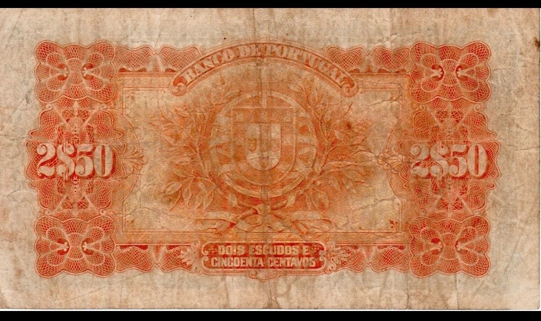 Nota 2$50 Escudos 1925 - Número de Série Baixo 00015