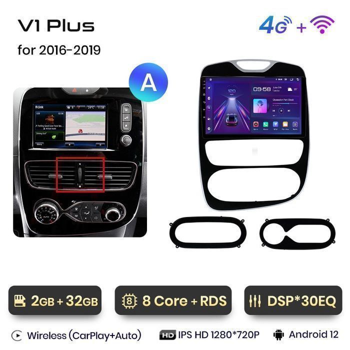 Radio nawigacja Renault Clio 4 ZOE Carplay Android 2GB 32GB Plus