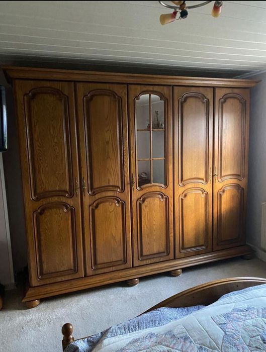 Sypialnia Dębowa,Szafa, Łóżko,Komoda