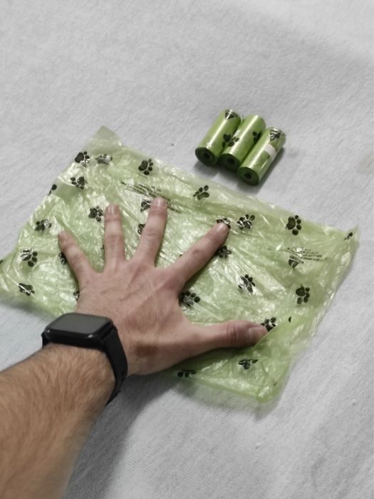 10 Rolos de Sacos para Dejetos de Cão – Verdes com Patinhas