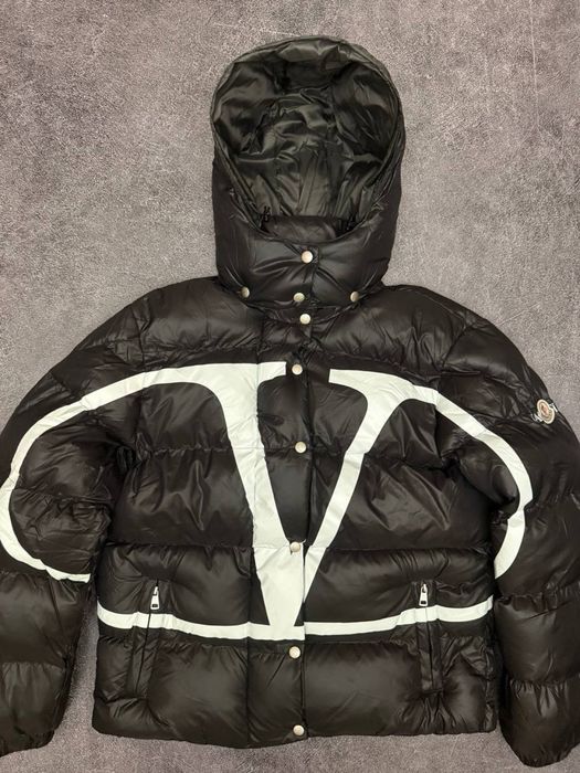Куртка Valentino x Moncler Puffer Jacket Black White, куртка валентіно