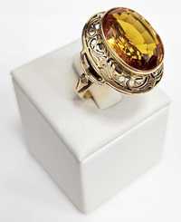 Złoty pierścionek 585 z cytrynem 10,51g rozmiar 19