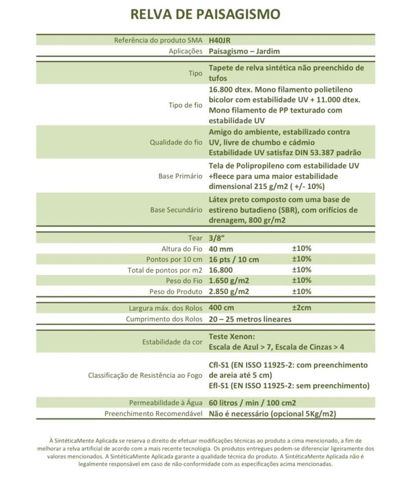 Relva sintectica medidas 40,35,20,6 mm altura