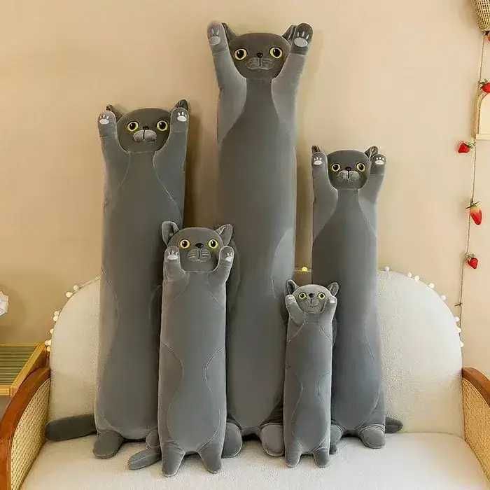 Мягкая игрушка Кот Батон 110 см цвет серый, Плюшевый длинный кот