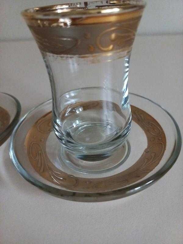 Набор армуд , турецкие стаканы/ 2 стакана для чая с блюдцами