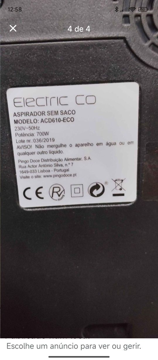 Vendo aspirador como novo