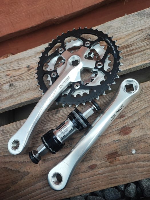 Korba rowerowa Shimano Deore XT M737 175mm + un71 Retro MTB