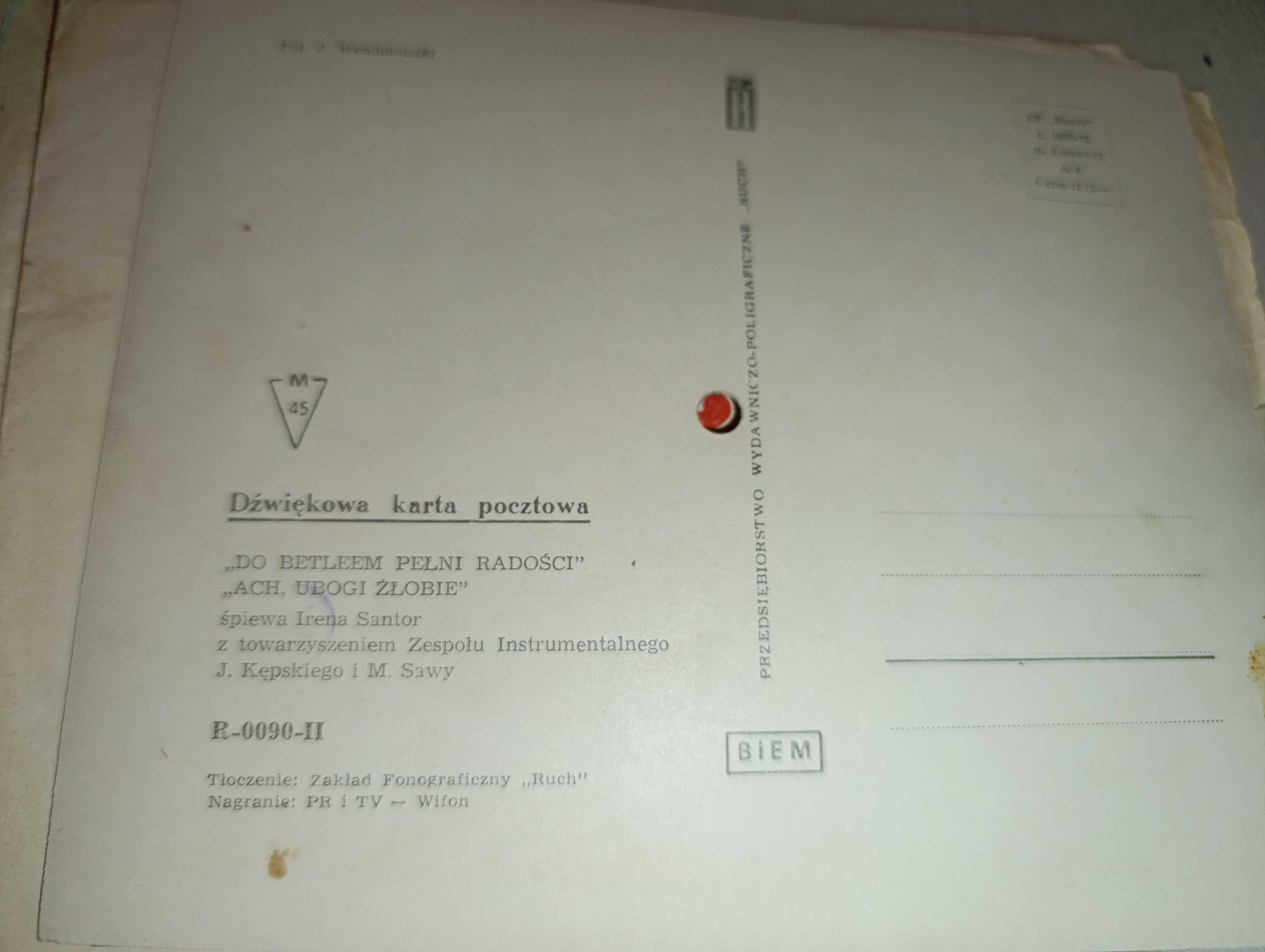 kolędy 3 pocztówki dźwiękowe - PRL