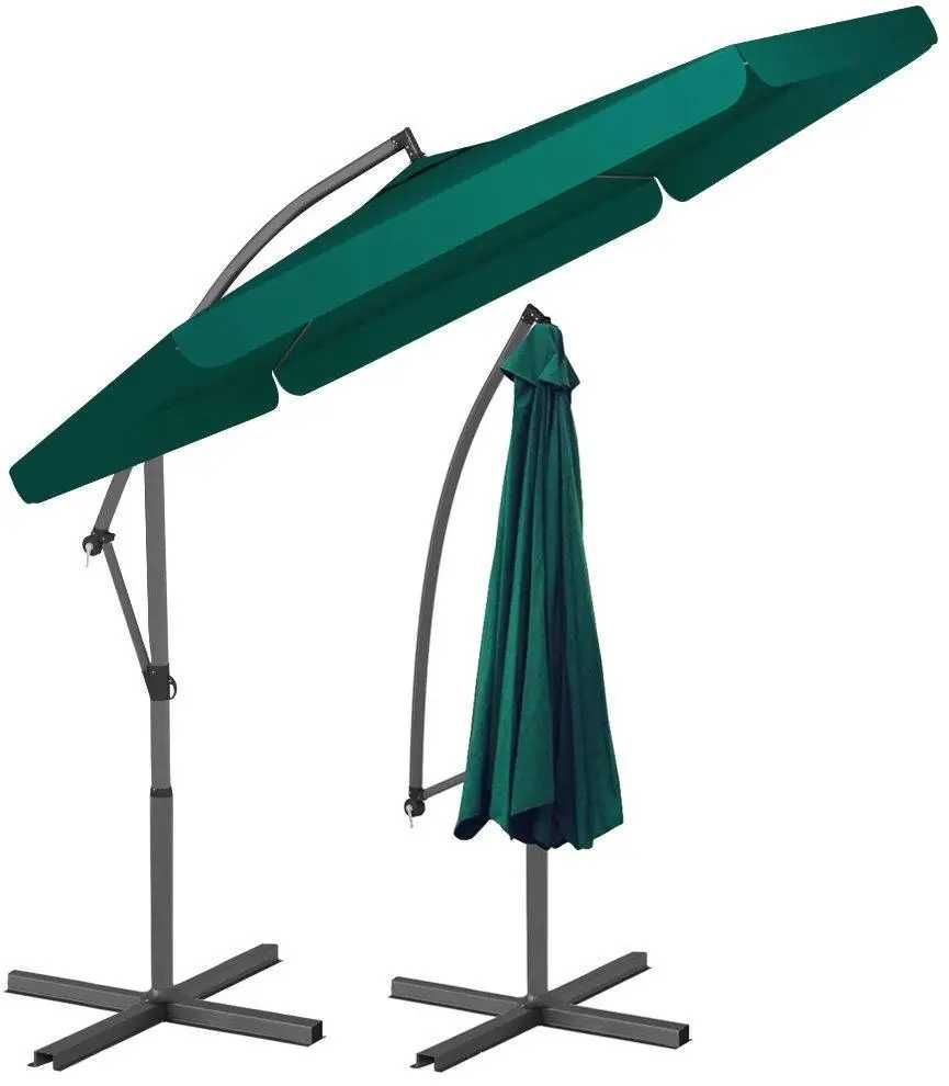 Зонтик для сада, зонт садовой, зонт пляжный угловой с наклоном зеленый