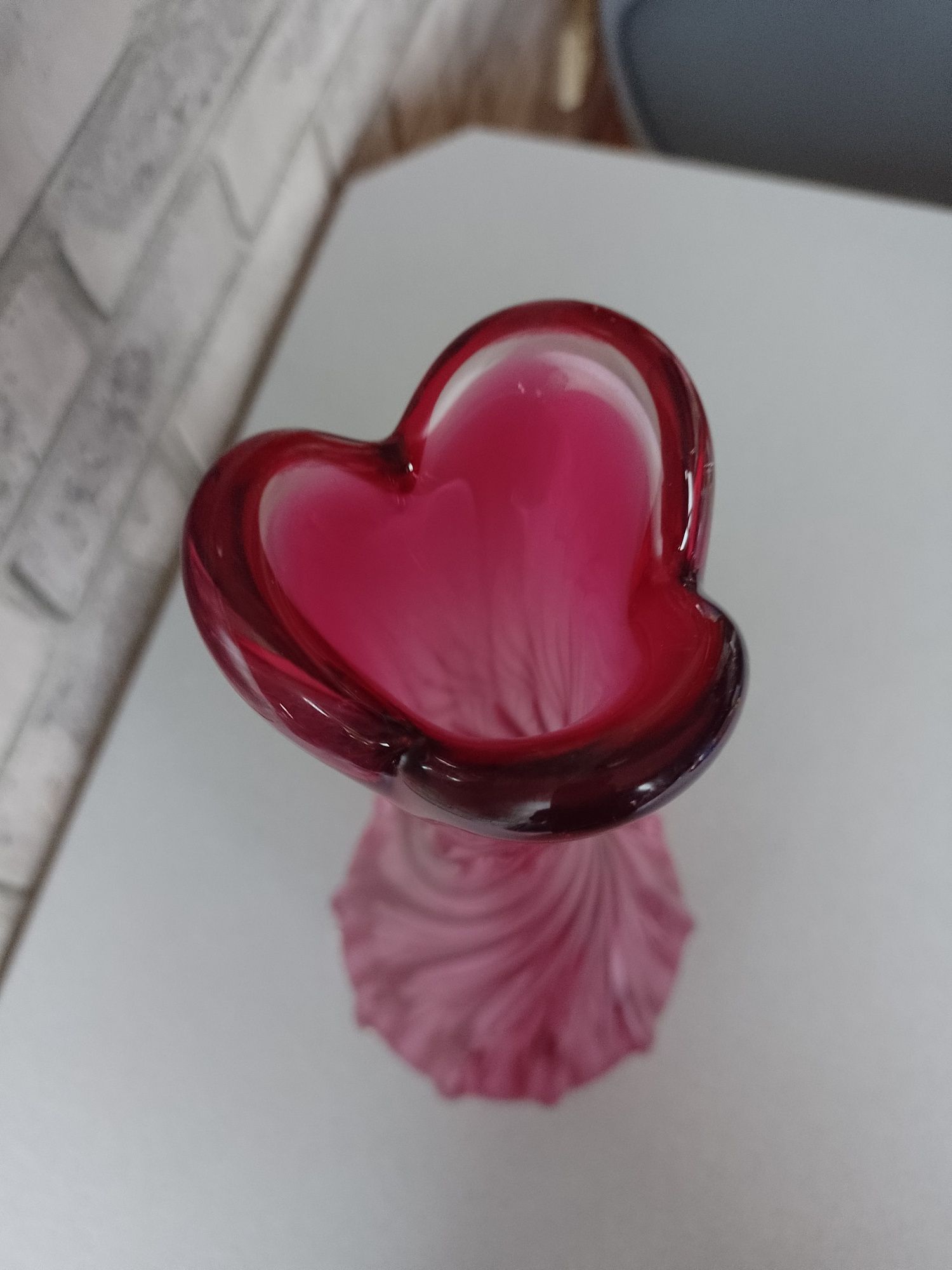 Kryształowy różowy Murano kolorowe szkło wazon