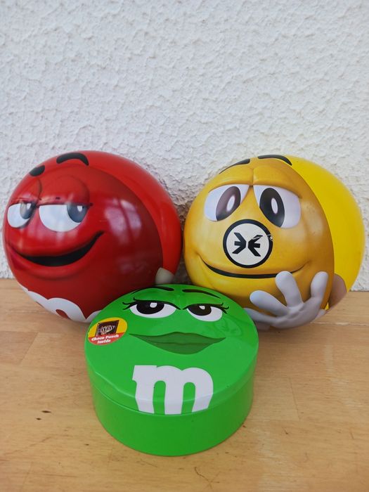 3 caixas lata m&m