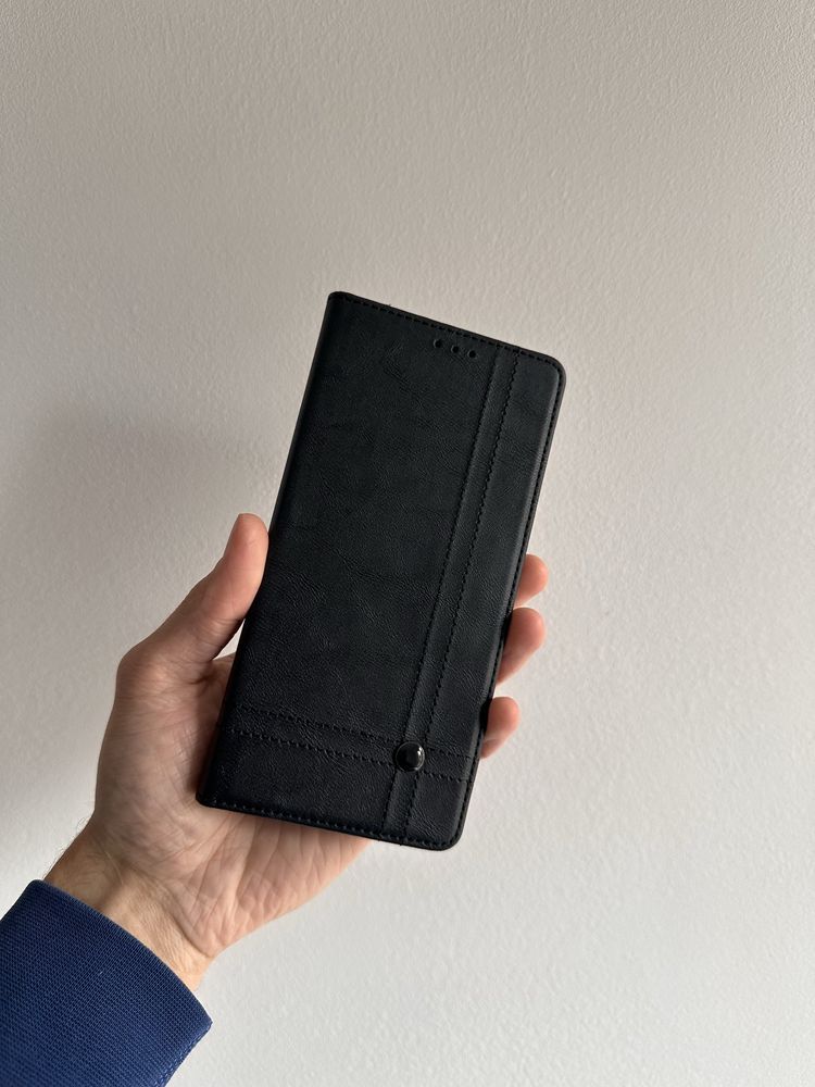 Etui z klapka zamykane czarne + SZKŁO do SAMSUNG GALAXY A16 4G / 5G