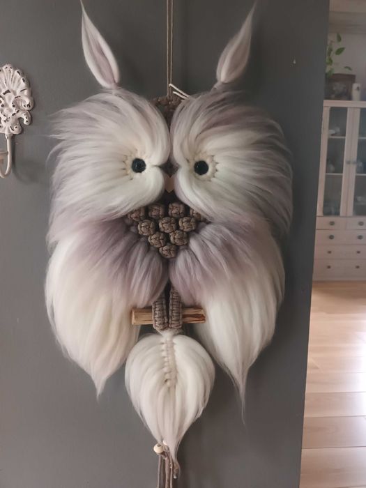 Sowa, makrama  38 cm x 70 cm