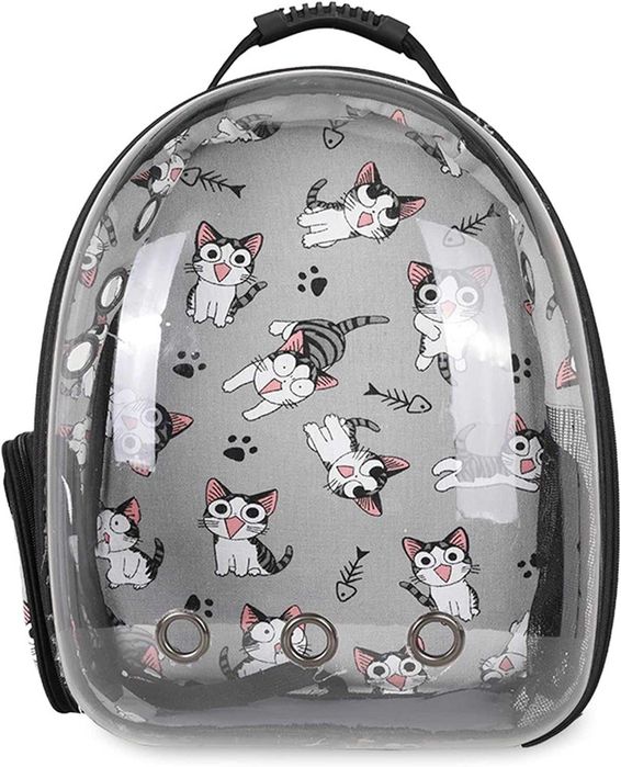 Mochila de animal gato cinza