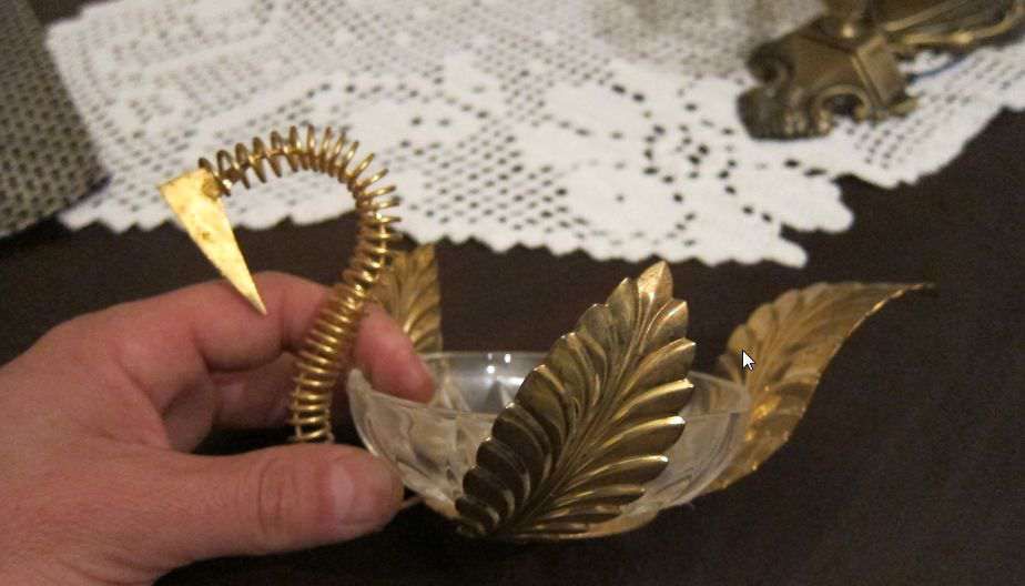 Ouro cisne em cristal banhado a ouro BAIXOU